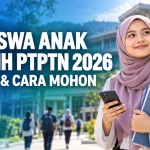 Pelajar universiti menyemak Biasiswa Anak eKasih PTPTN 2026 melalui myPTPTN
