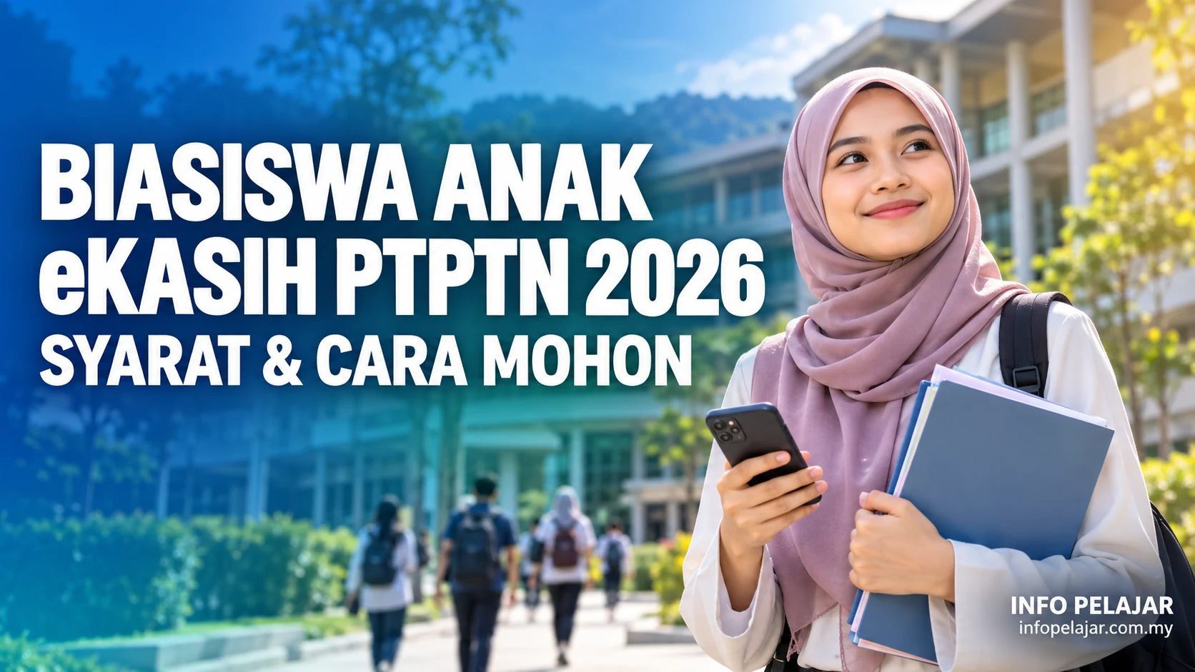 Pelajar universiti menyemak Biasiswa Anak eKasih PTPTN 2026 melalui myPTPTN