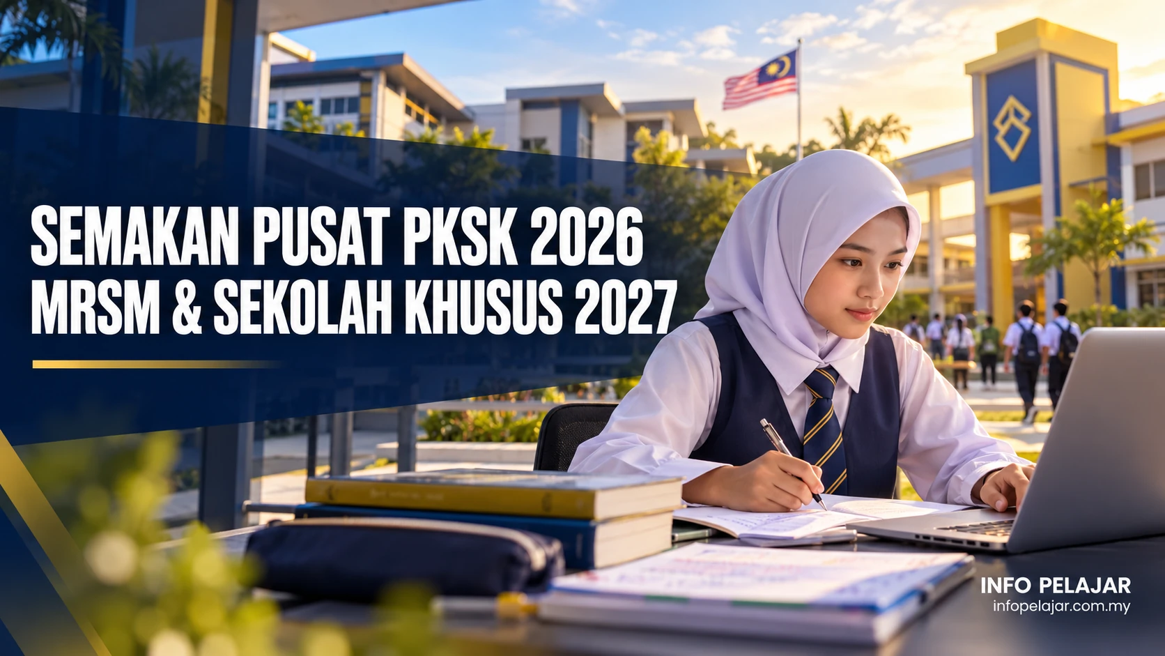 Pelajar membuat semakan pusat PKSK 2026 bagi MRSM dan Sekolah Khusus 2027