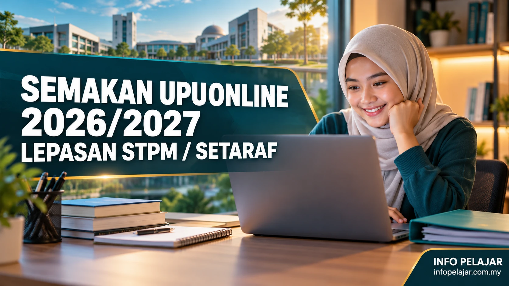 Pelajar menyemak keputusan UPUOnline 2026 2027 bagi lepasan STPM dan setaraf